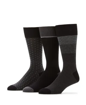3- Pack Soft Luxury Stripe Color Block Socks