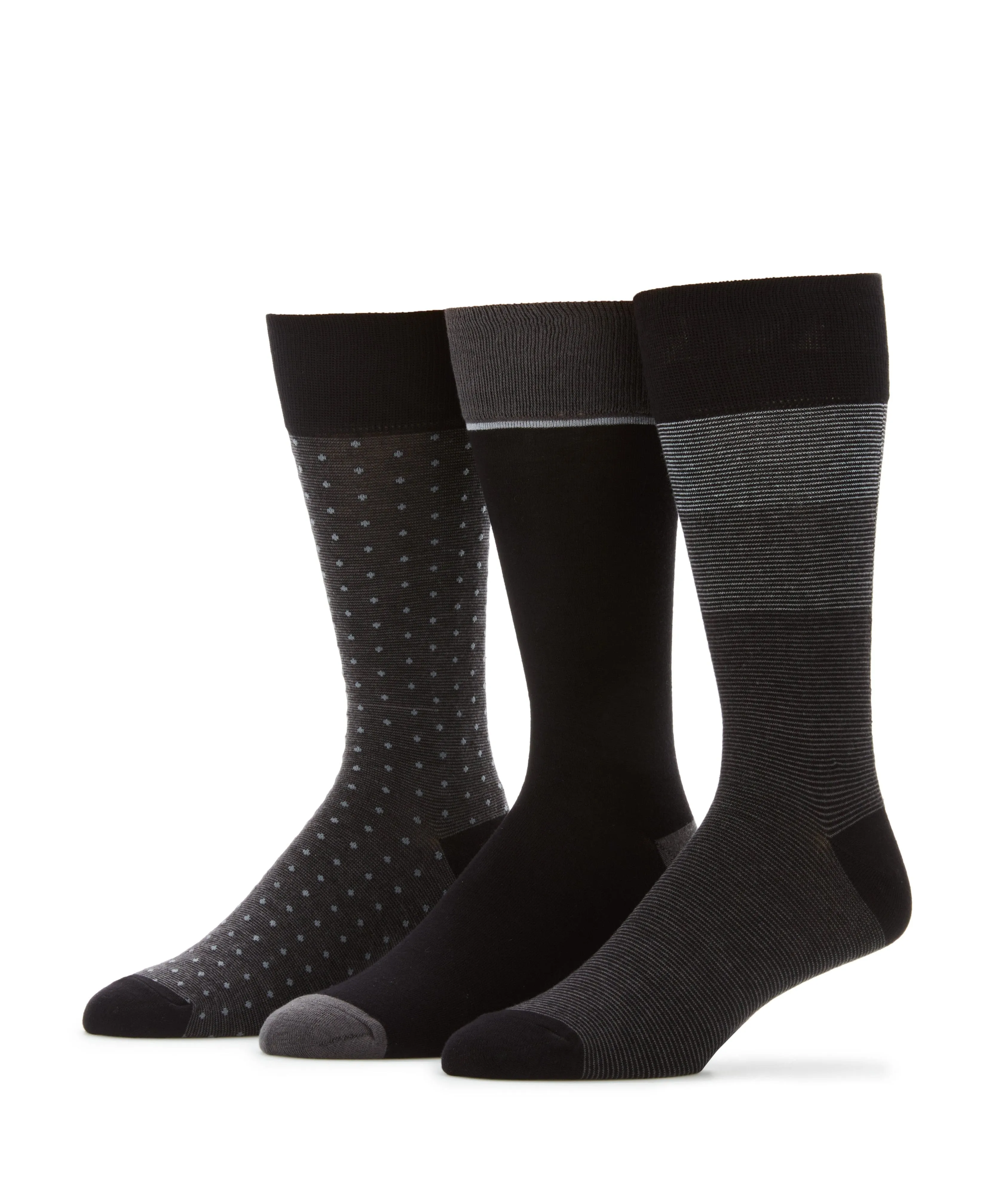 3- Pack Soft Luxury Stripe Color Block Socks