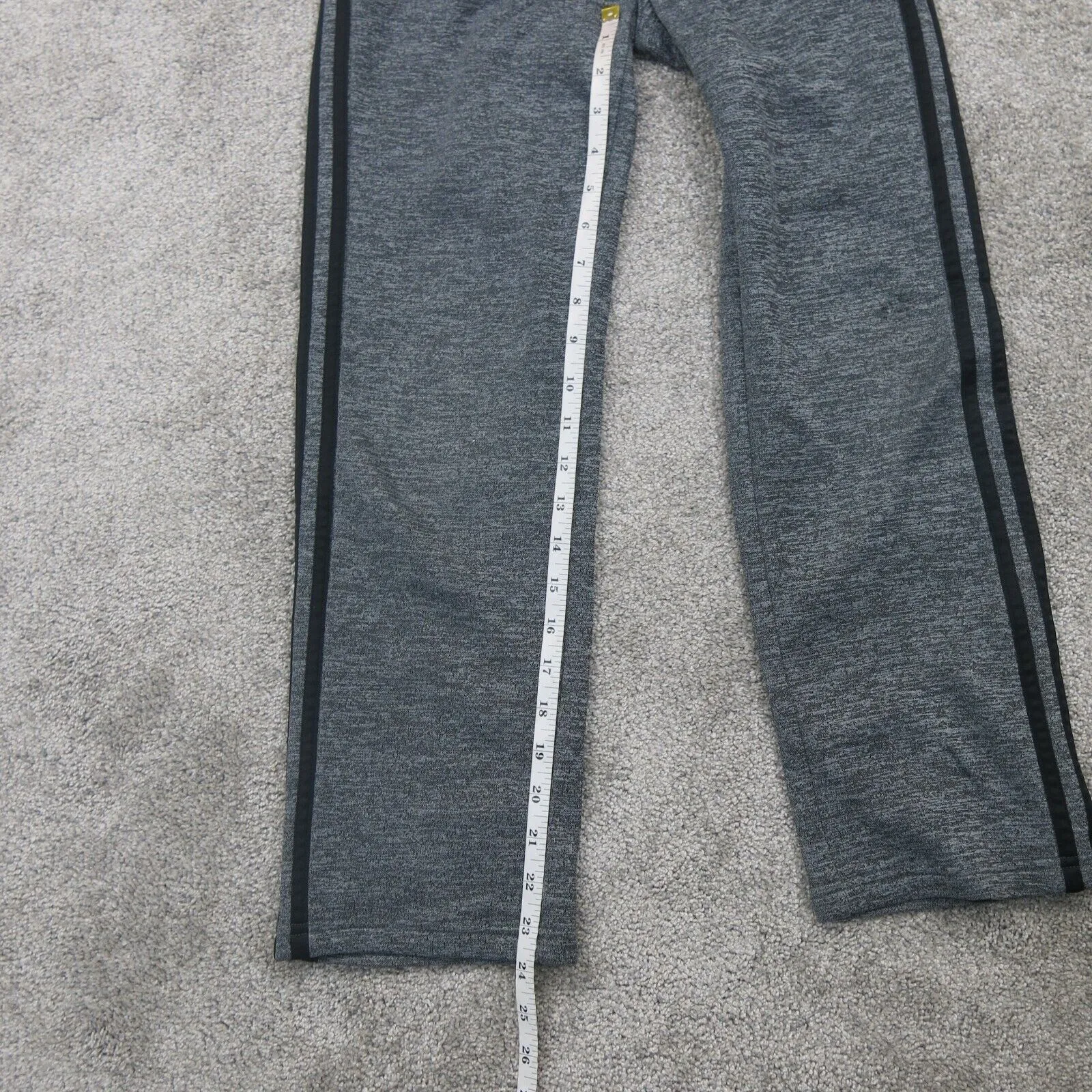 Adidas Men Activewear Sweatpant 2 Black Striped Stretch Waist Charcoal Heather M