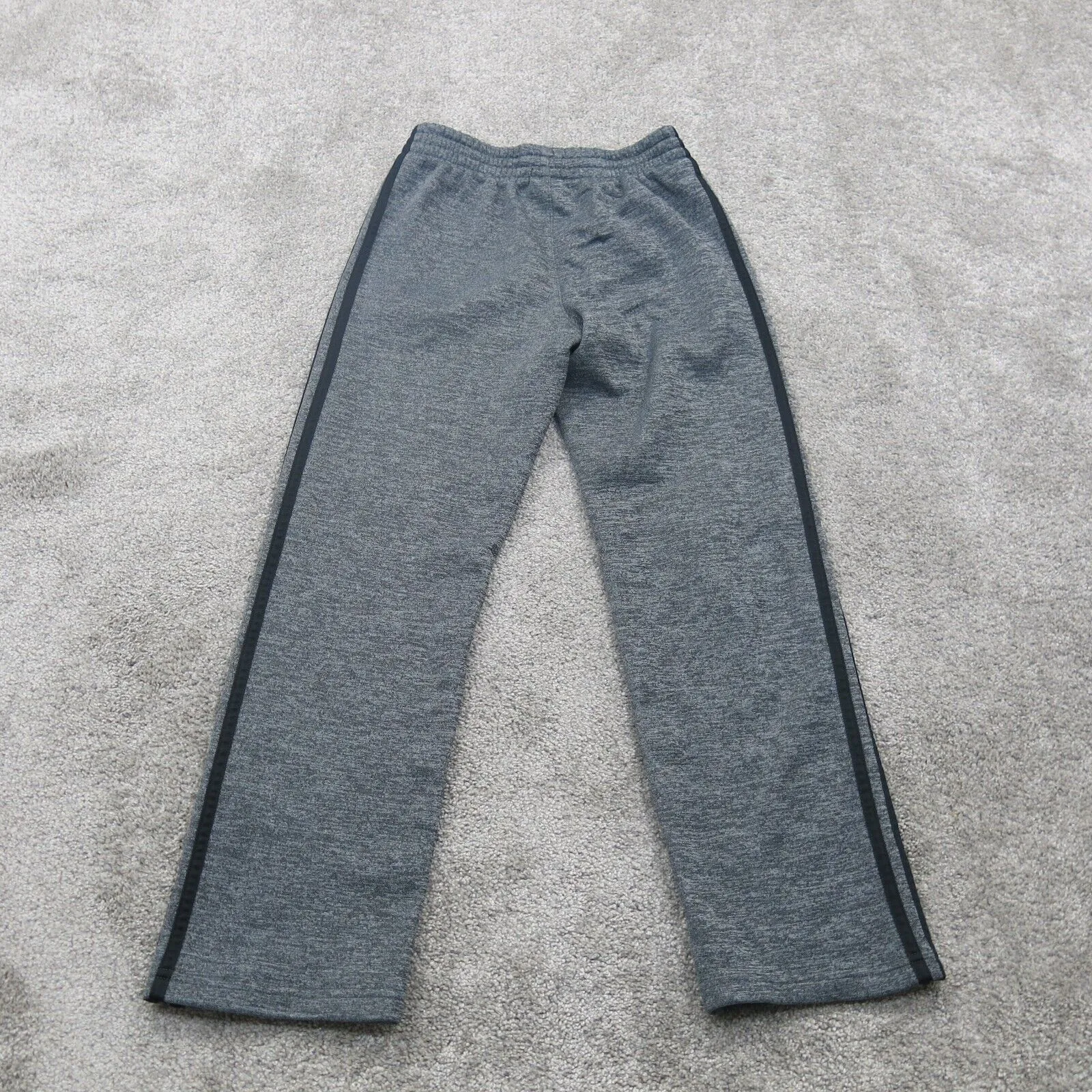 Adidas Men Activewear Sweatpant 2 Black Striped Stretch Waist Charcoal Heather M