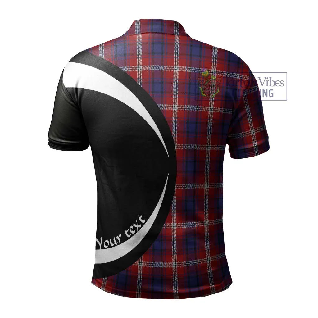 Ainslie Tartan Men's Polo Shirt with Family Crest Circle Style