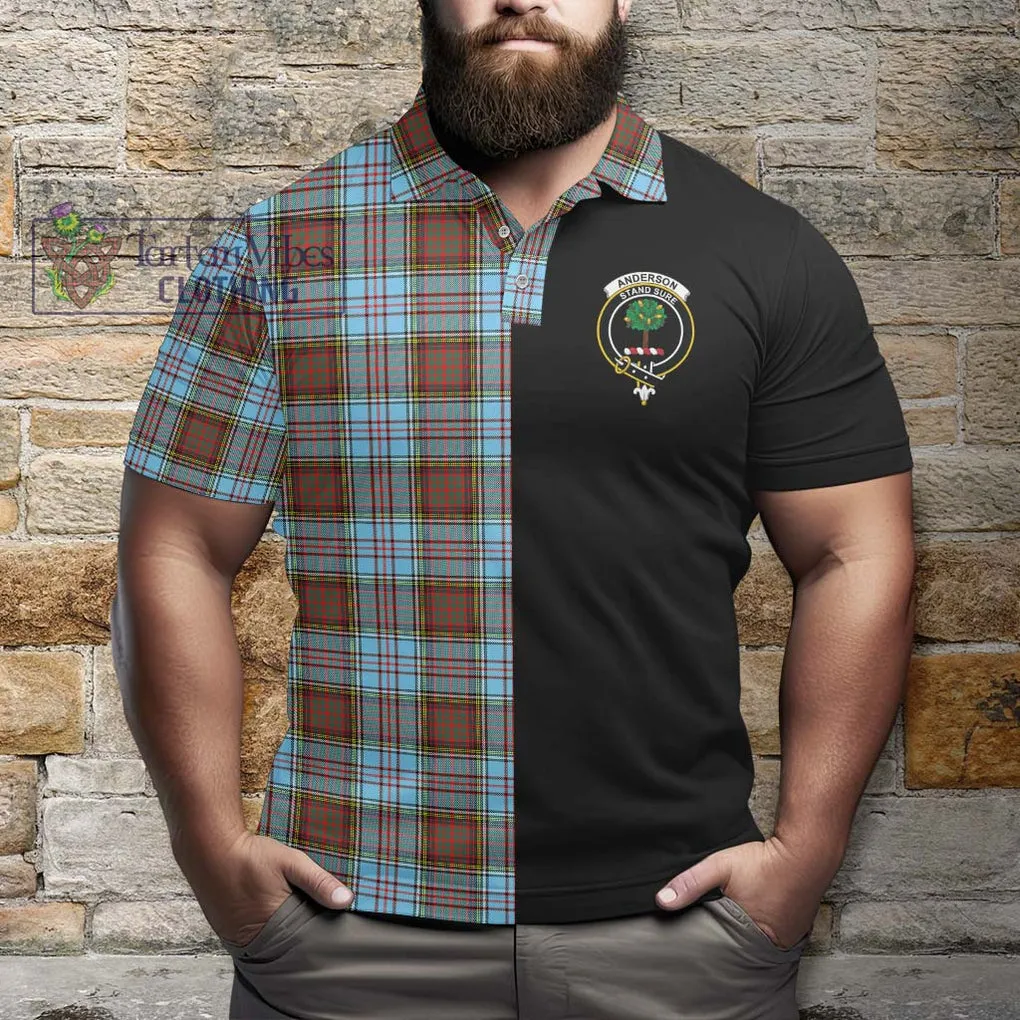 Anderson Ancient Tartan Polo Shirt with Family Crest and Half Of Me Style