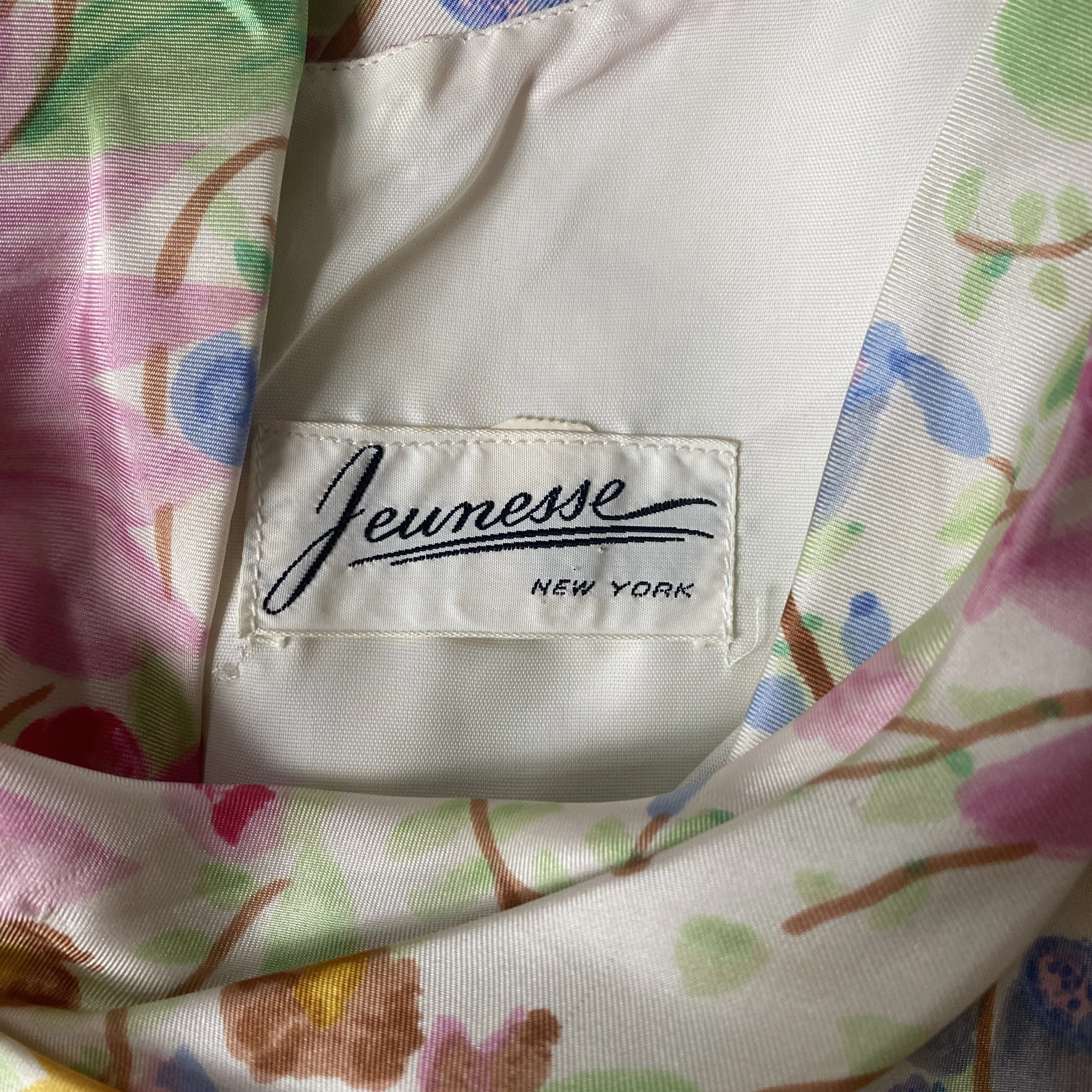 ARCHIVE: Jeunesse 1960s Silk Floral Printed Dress with Matching Belt