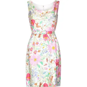 ARCHIVE: Jeunesse 1960s Silk Floral Printed Dress with Matching Belt