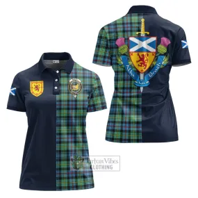 Bailey Ancient Tartan Women's Polo Shirt Alba with Scottish Lion Royal Arm Half Style