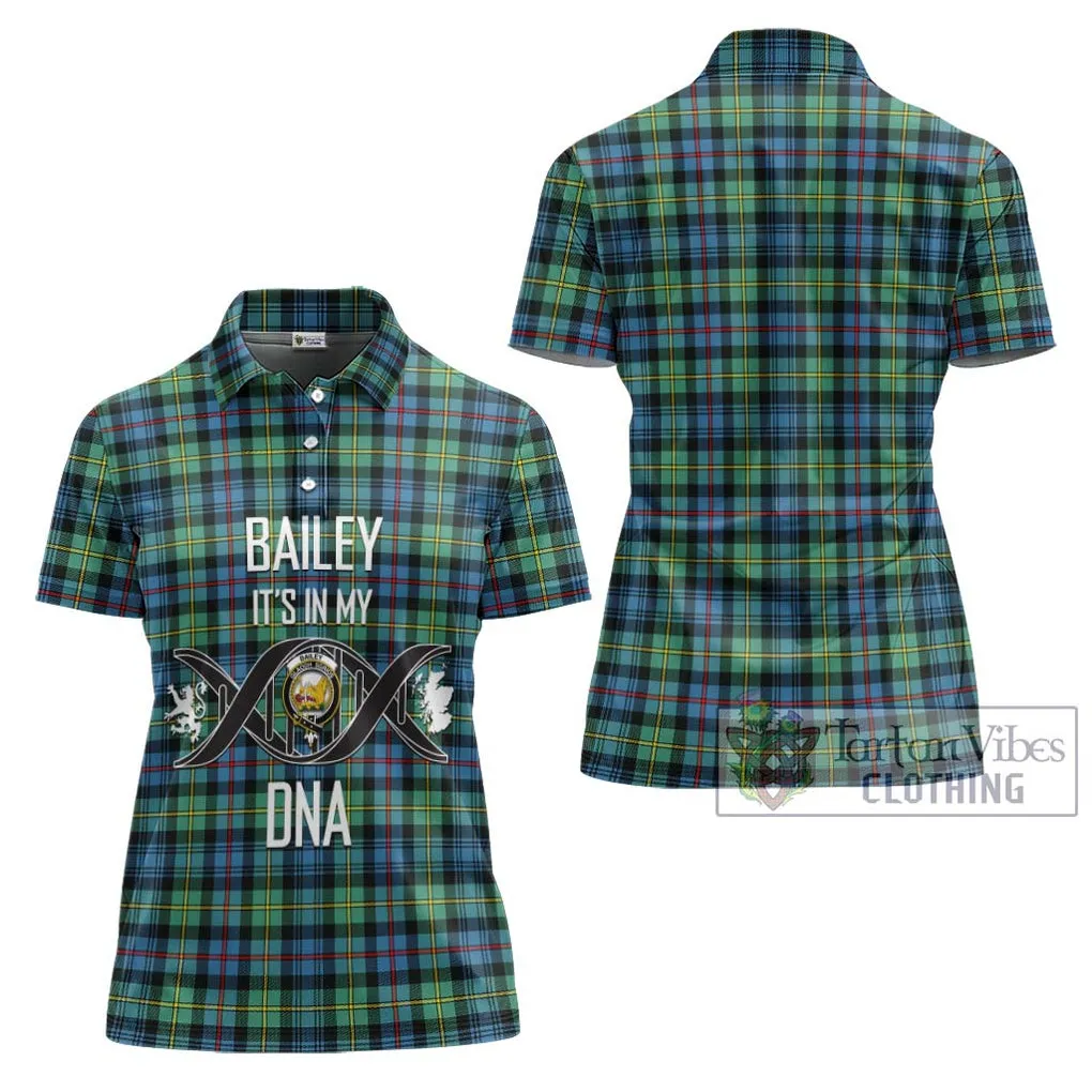 Bailey Ancient Tartan Women's Polo Shirt with Family Crest DNA In Me Style