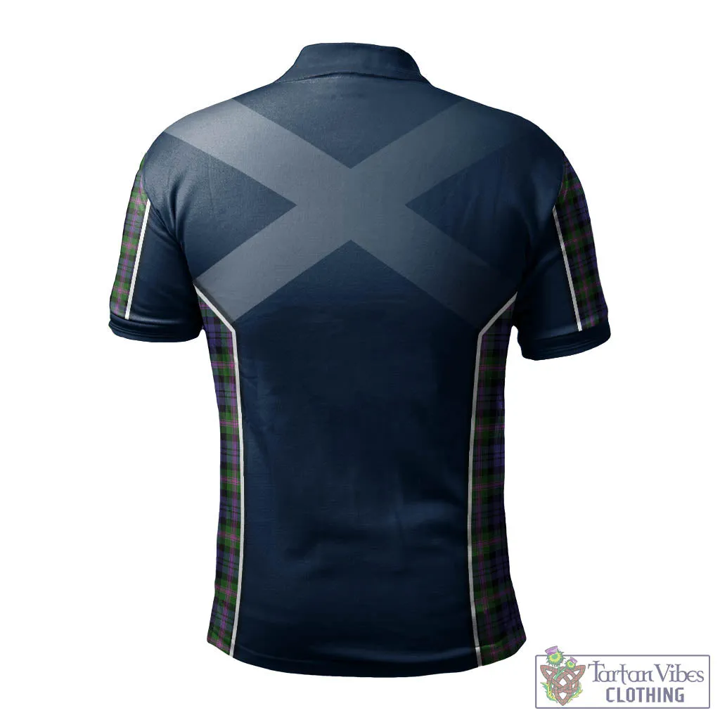 Baird Modern Tartan Men's Polo Shirt with Family Crest and Scottish Thistle Vibes Sport Style