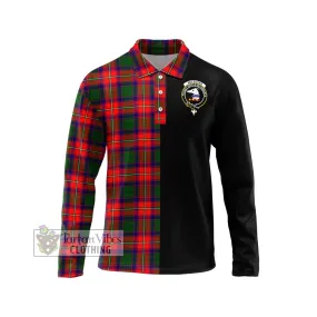 Belsches Tartan Long Sleeve Polo Shirt with Family Crest and Half Of Me Style