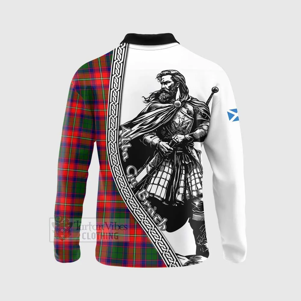 Belshes (Belsches) Tartan Clan Crest Long Sleeve Polo Shirt with Highlander Warrior Celtic Style