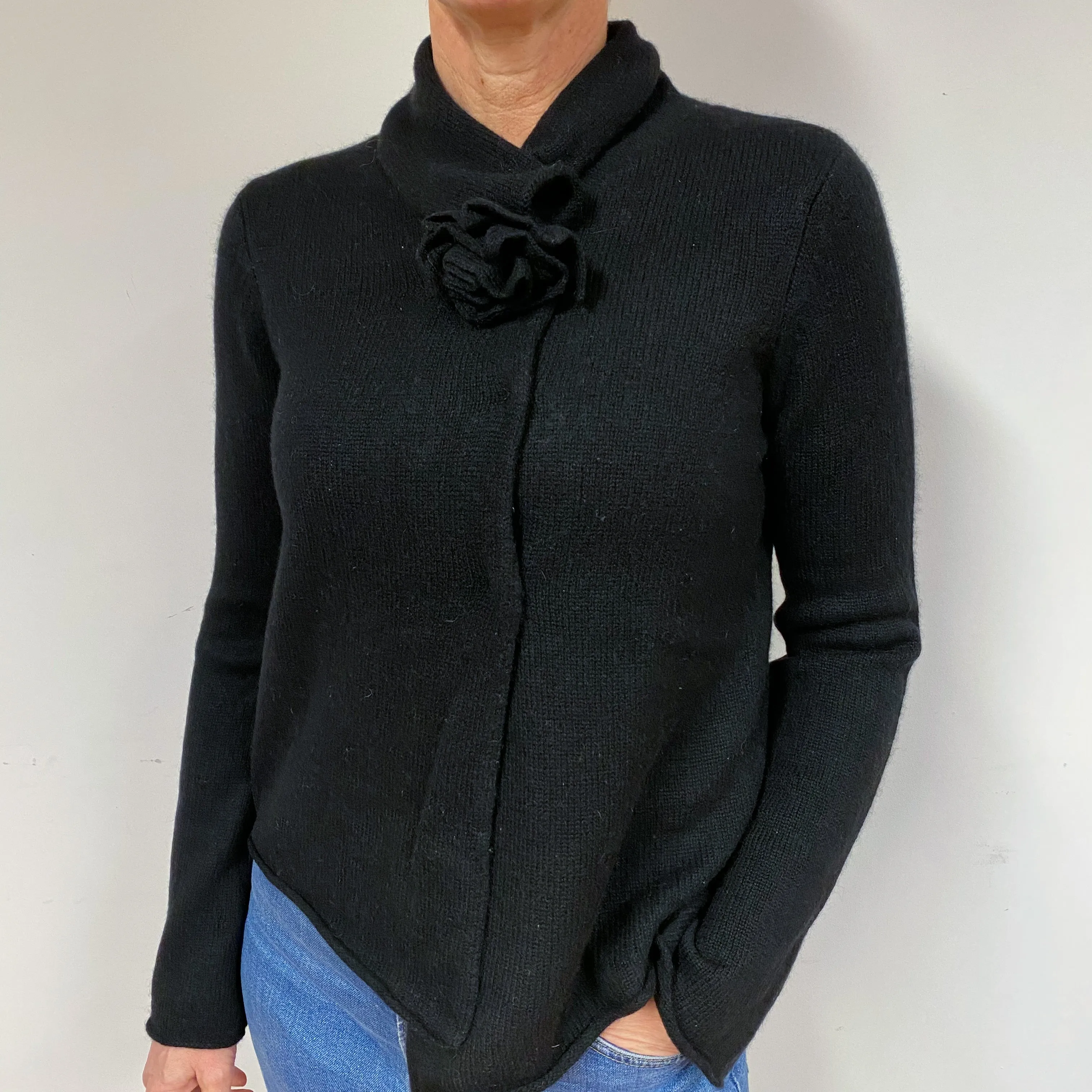 Black Cashmere Cardigan Medium