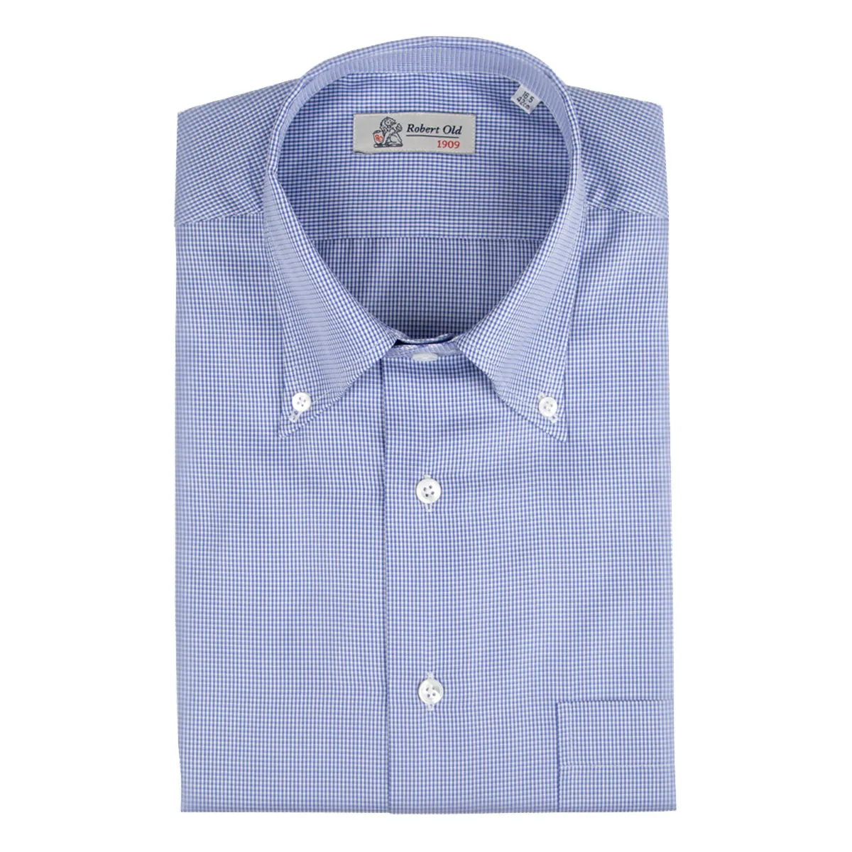 Blue Swiss Cotton Twill Long Sleeve Shirt