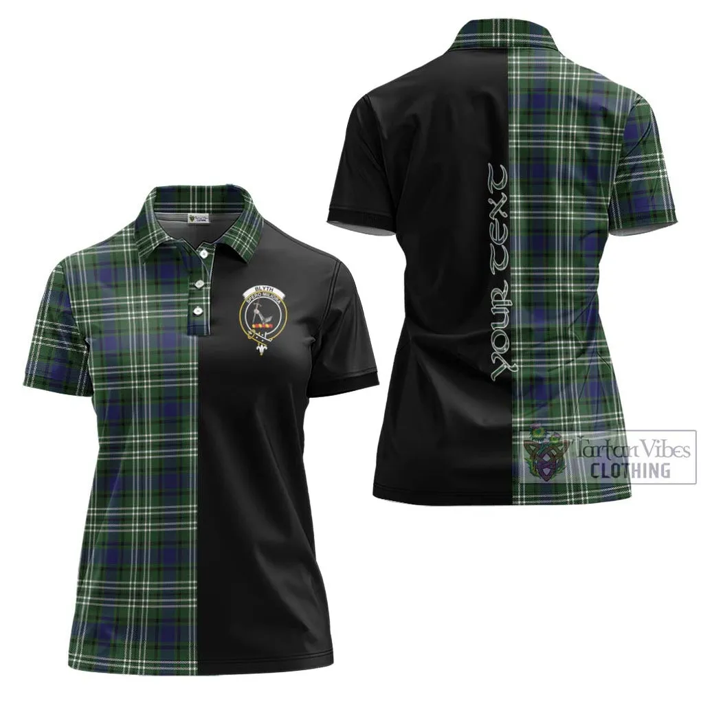 Blyth Tartan Women's Polo Shirt with Family Crest and Half Of Me Style