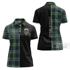 Blyth Tartan Women's Polo Shirt with Family Crest and Half Of Me Style