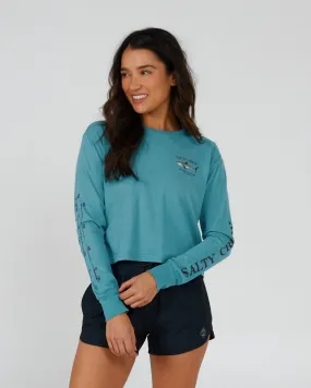 Bruce Long Sleeve Crop Tee - Sea Green