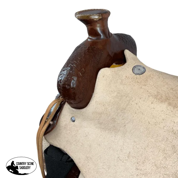 Buffalo Saddlery Rugged Outlaw Natural Roughout Roper Style Saddle - 16 Inch
