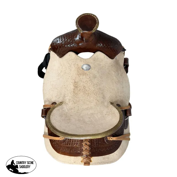 Buffalo Saddlery Rugged Outlaw Natural Roughout Roper Style Saddle - 16 Inch
