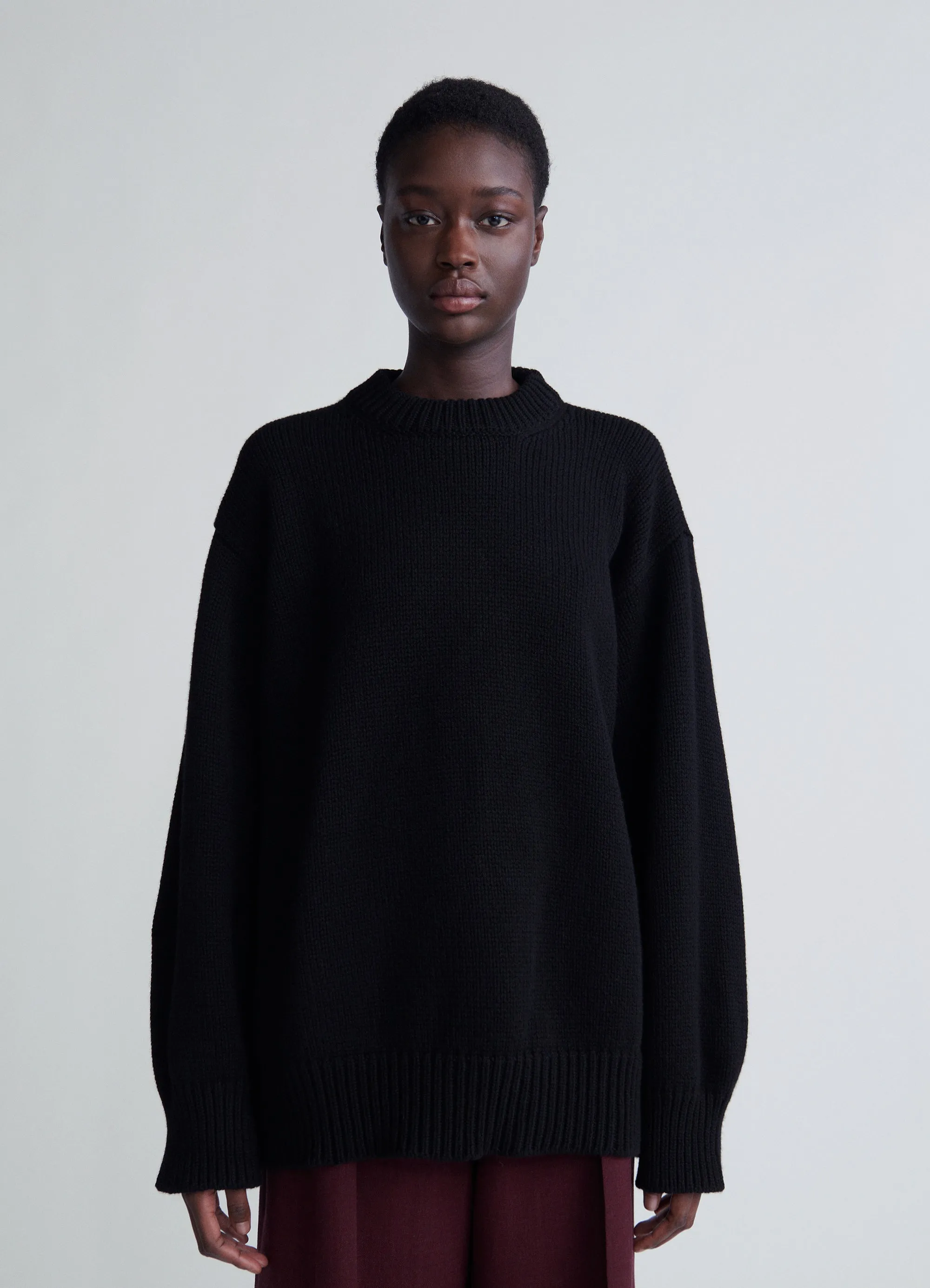 Caragh Chunky Crewneck in Black