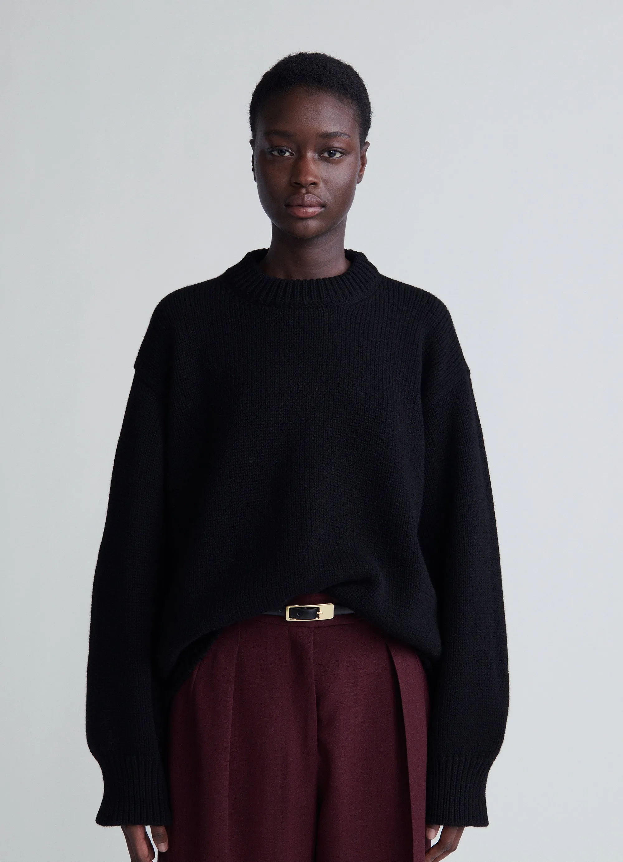 Caragh Chunky Crewneck in Black