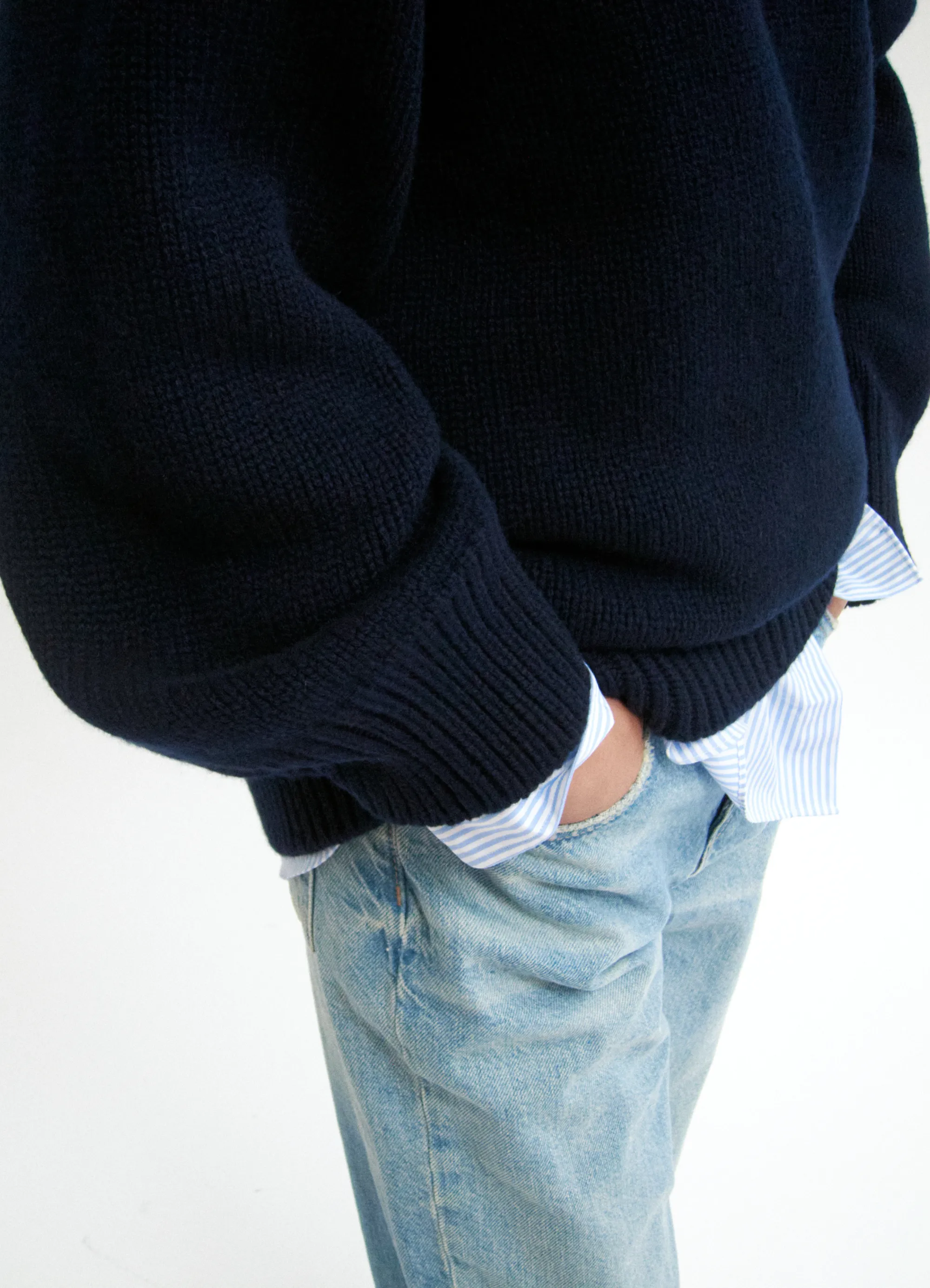 Caragh Chunky Crewneck in Navy