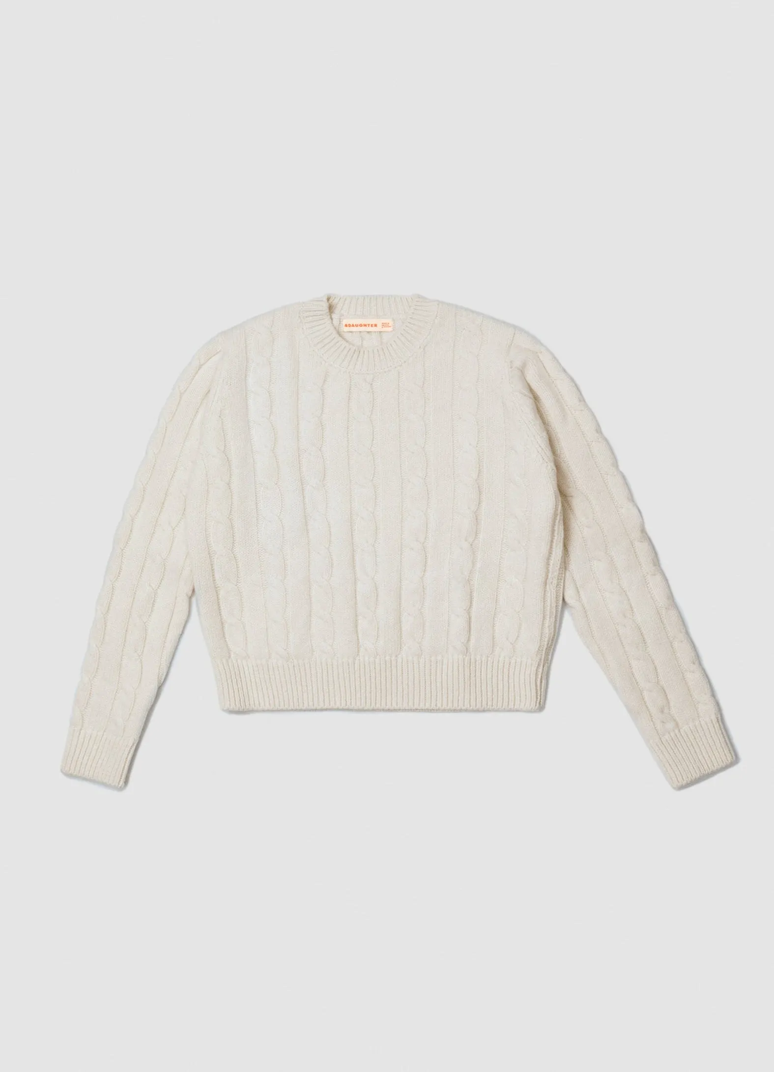 Carrow Cable Crewneck in Ecru