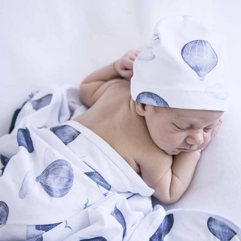 Cloud Chaser Organic Jersey Wrap & Beanie Set