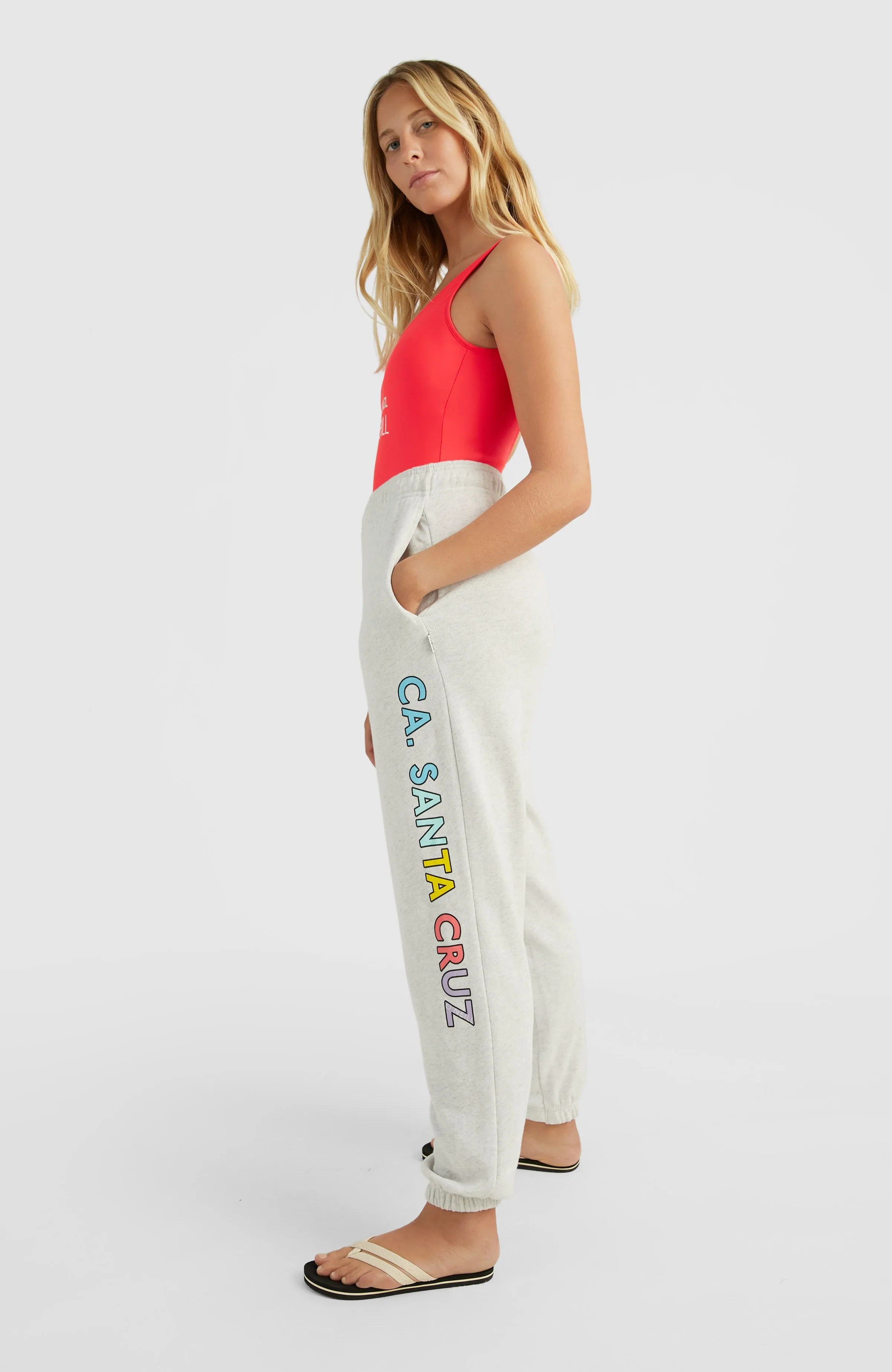 Connective High-Waist Sweatpants | White Melange
