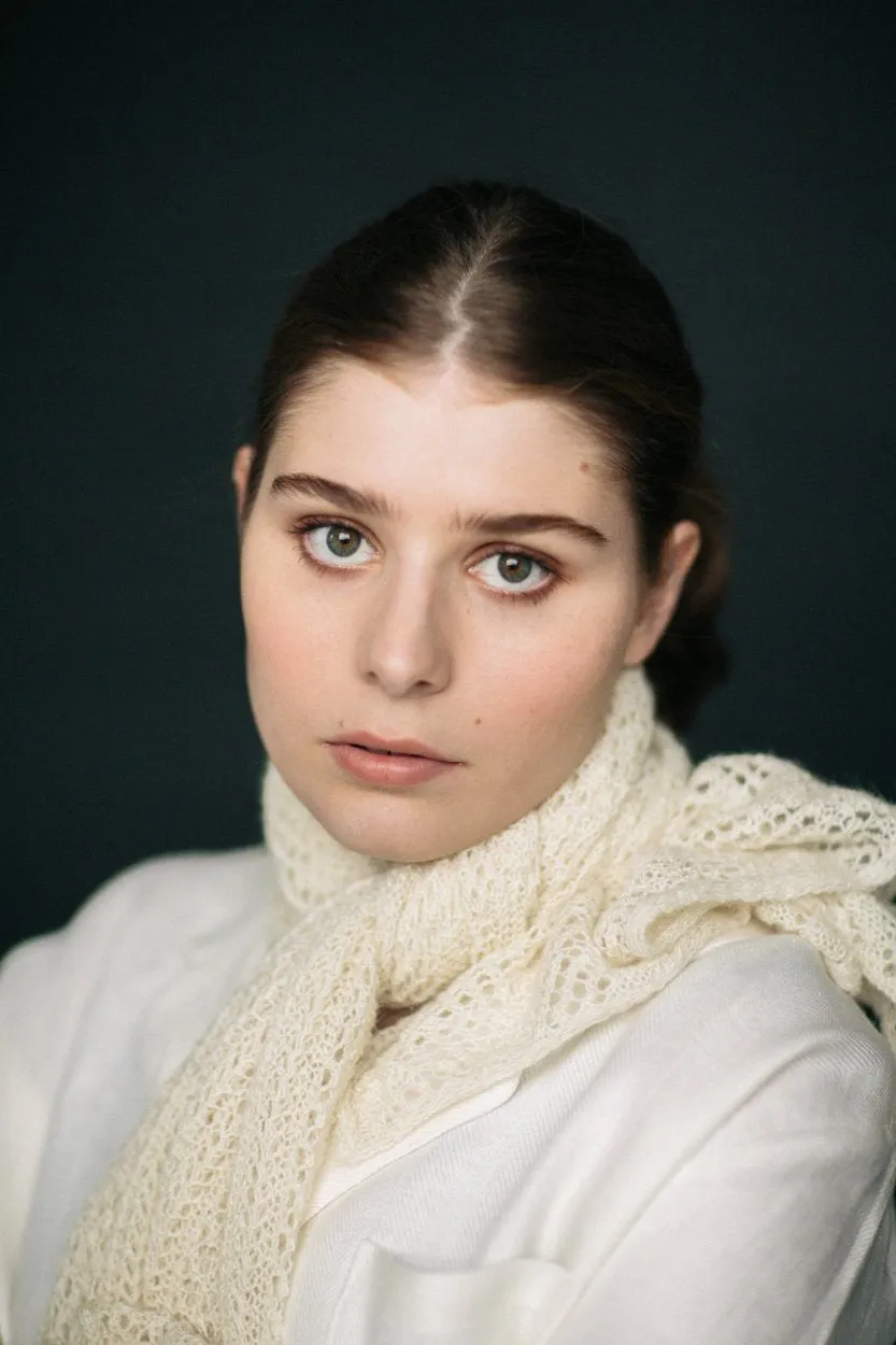 Cream Knit Lace Alpaca Scarf