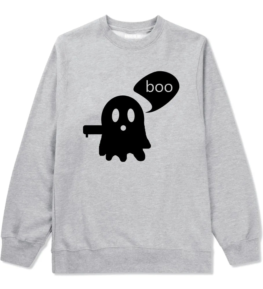 Cute Displeased Ghost Halloween Mens Crewneck Sweatshirt