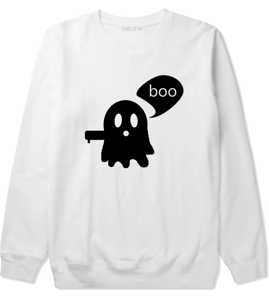 Cute Displeased Ghost Halloween Mens Crewneck Sweatshirt
