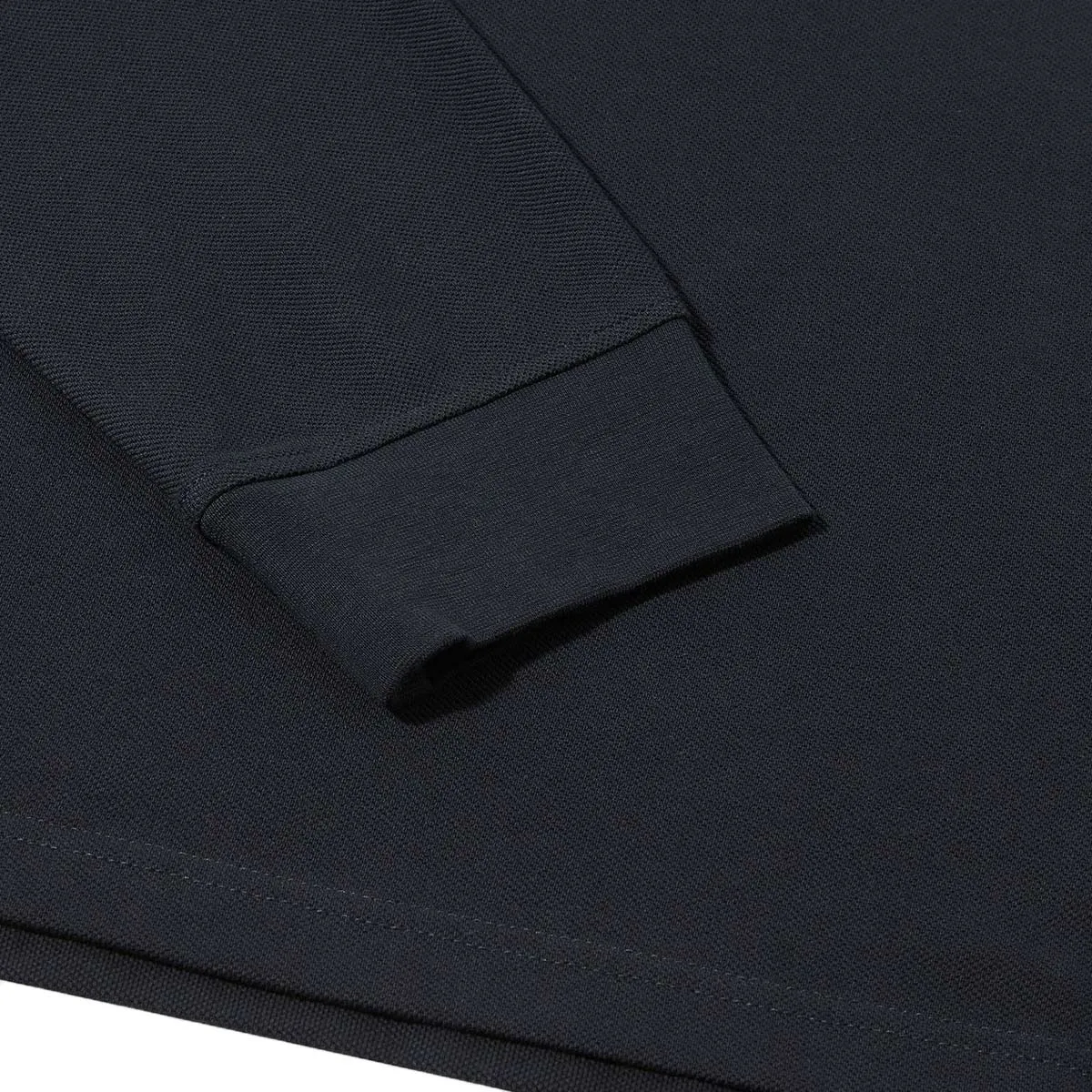 Dark Ink Long Sleeved Cotton Polo Shirt