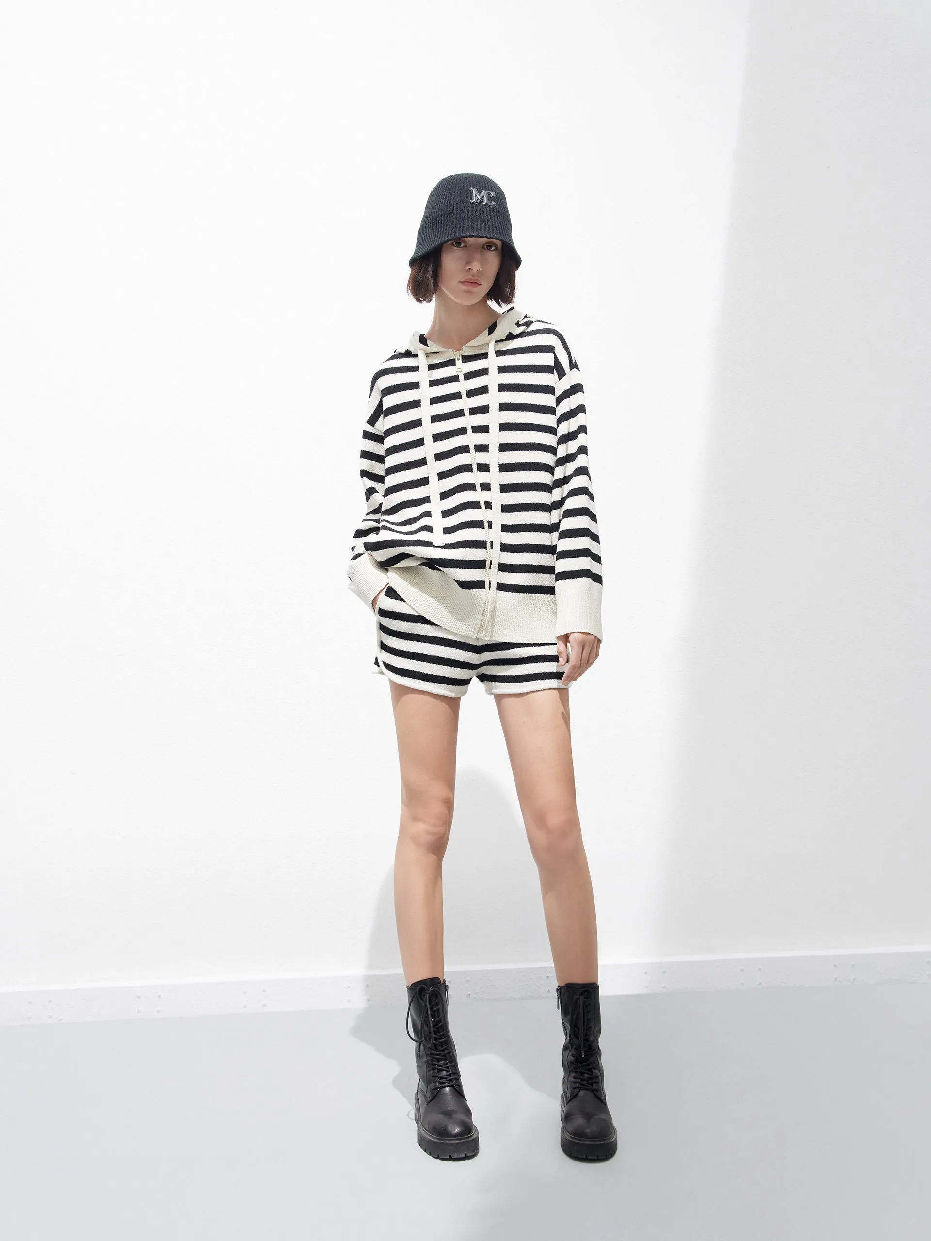 Drawstring Striped Shorts