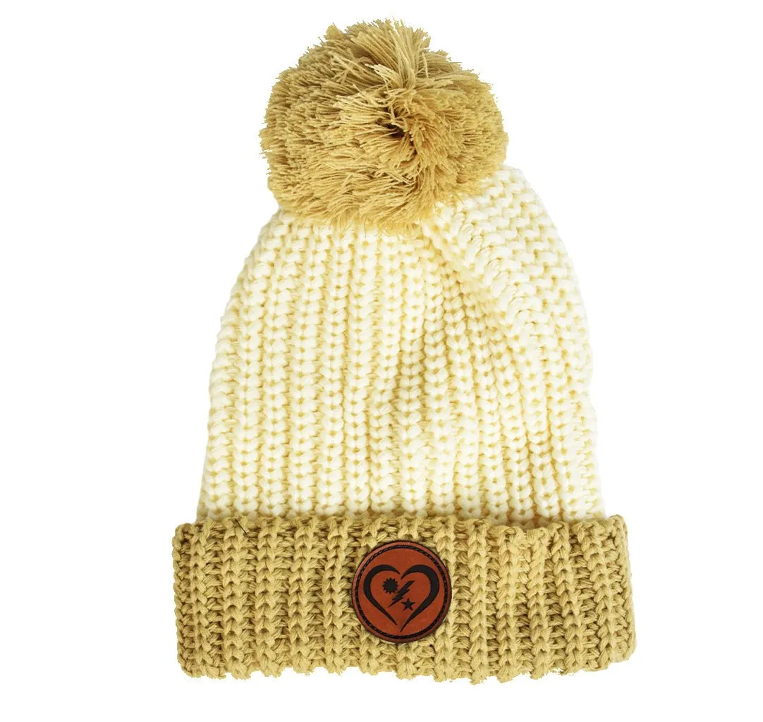 DUI Heart Pom Chunk Pom Beanie