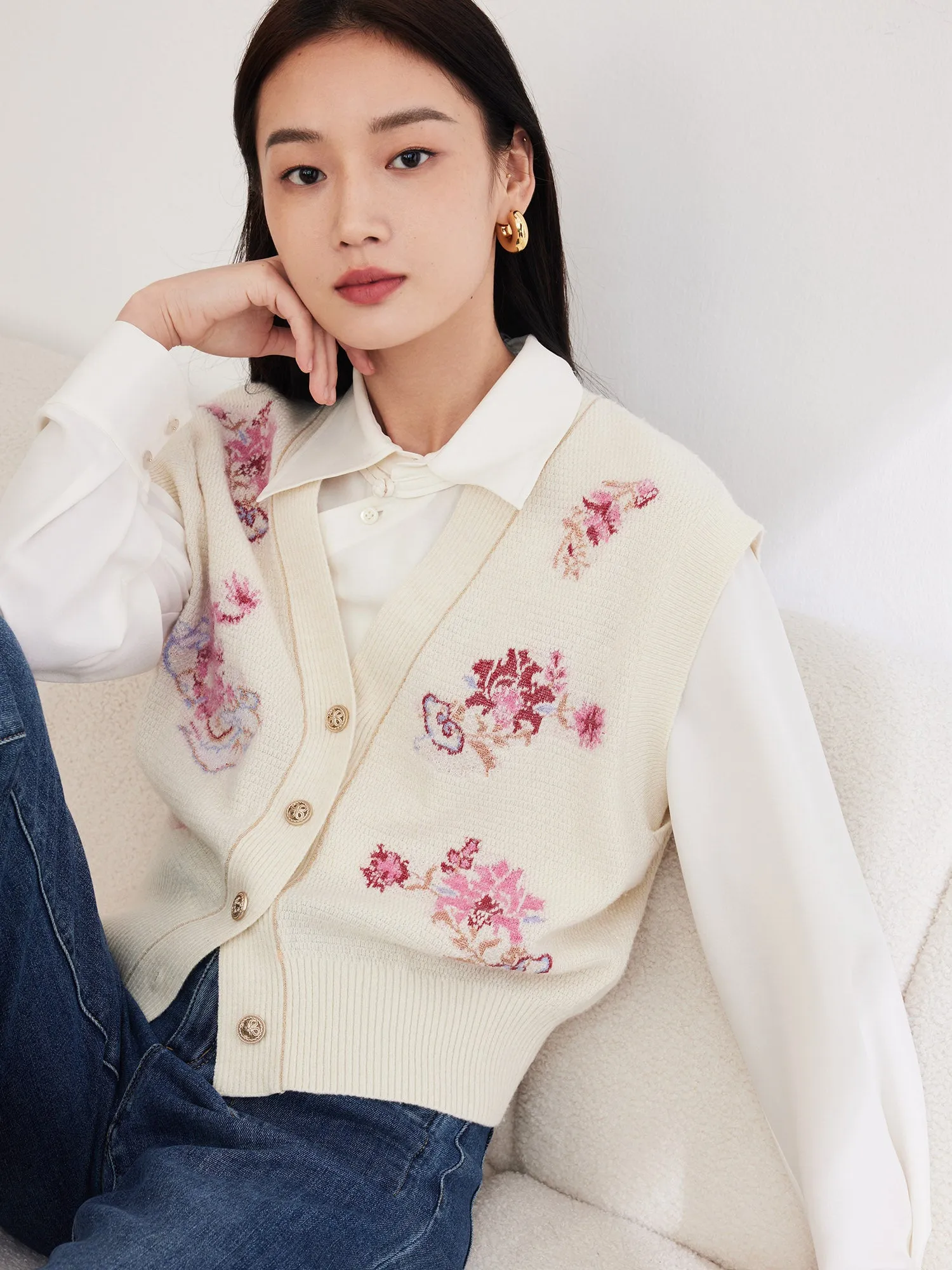 EP YAYING Wool Knitted Vest