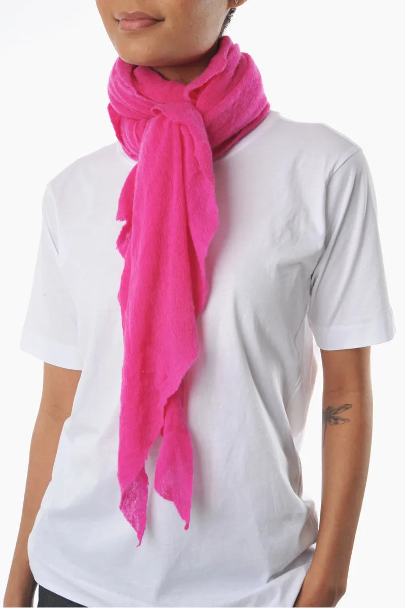 Fuschia Diamond Classic Knit Cashmere Scarf