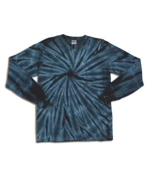 gildan tie-dye youth one-color long-sleeve cyclone tee - navy (m)