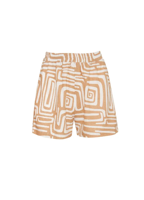 Girl and the Sun - Adelina Shorts - Terraza Print