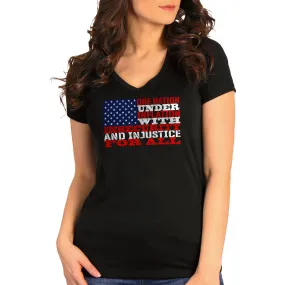 Hot Leathers GLC1570 Ladies Black One Nation Short Sleeve V-Neck