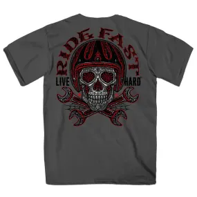 Hot Leathers GMD1480 Men's Sugar Wrenches Charcoal Short Sleeve