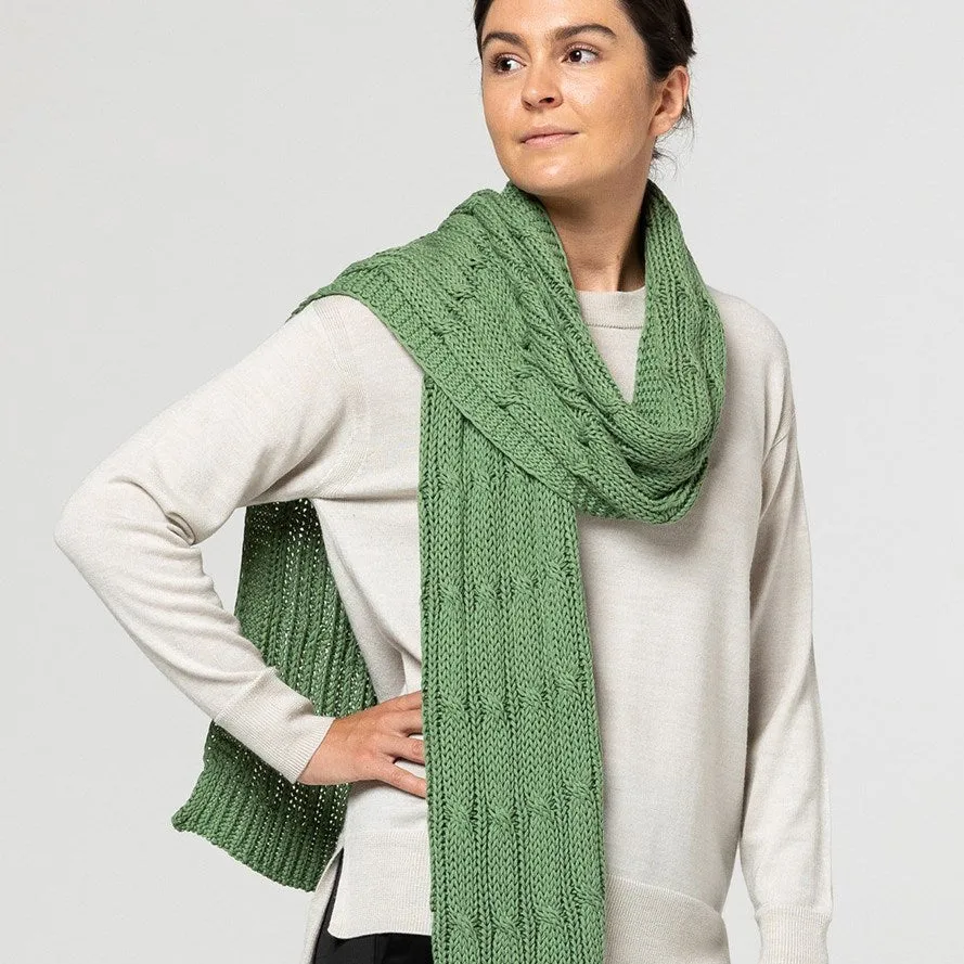 Indus Design: Scarf Chunky Cable Knit Fern