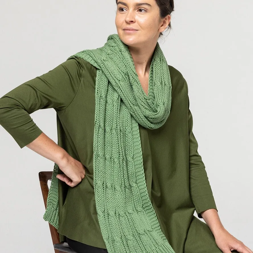 Indus Design: Scarf Chunky Cable Knit Fern