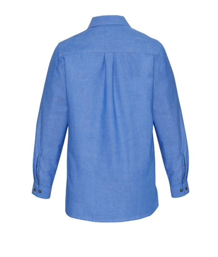 Ladies Wrinkle Free, Chambray Long Shirt Shirt
