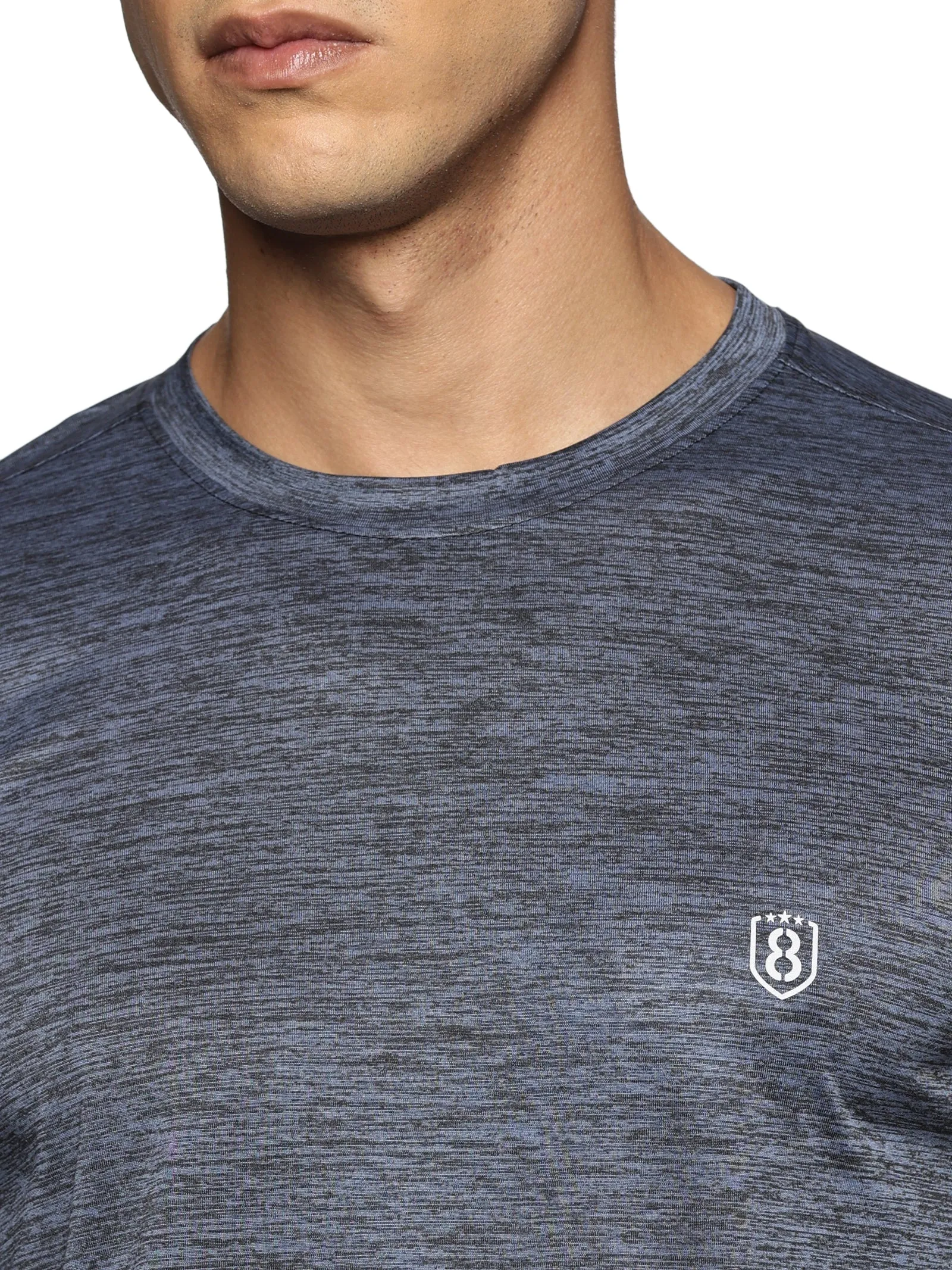 Men Regular Fit Round Neck Half sleeve T shirt (Blue)
