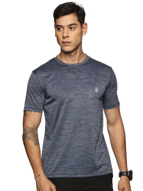 Men Regular Fit Round Neck Half sleeve T shirt (Blue)