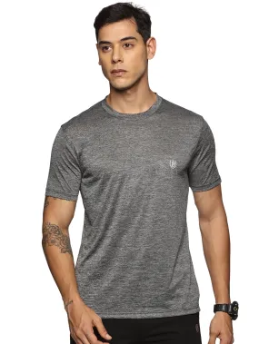 Men Regular Fit Round Neck Half sleeve T shirt (Light Grey)