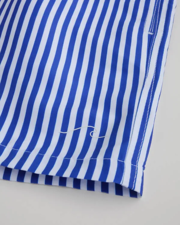 Men's Eco Sailor Swim Trunks with Blue Stripes