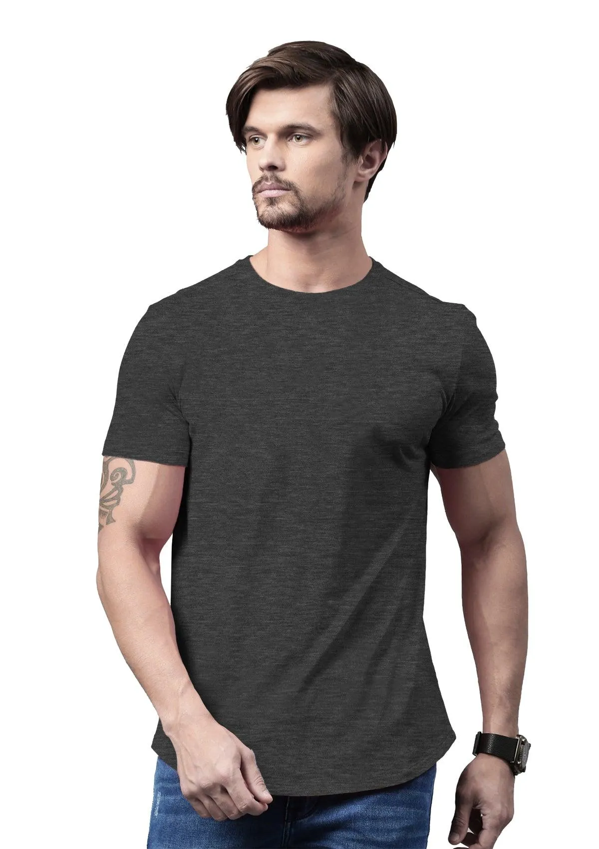 Men's Metal Gray Heather Short Sleeve Crew Neck T-Shirt
