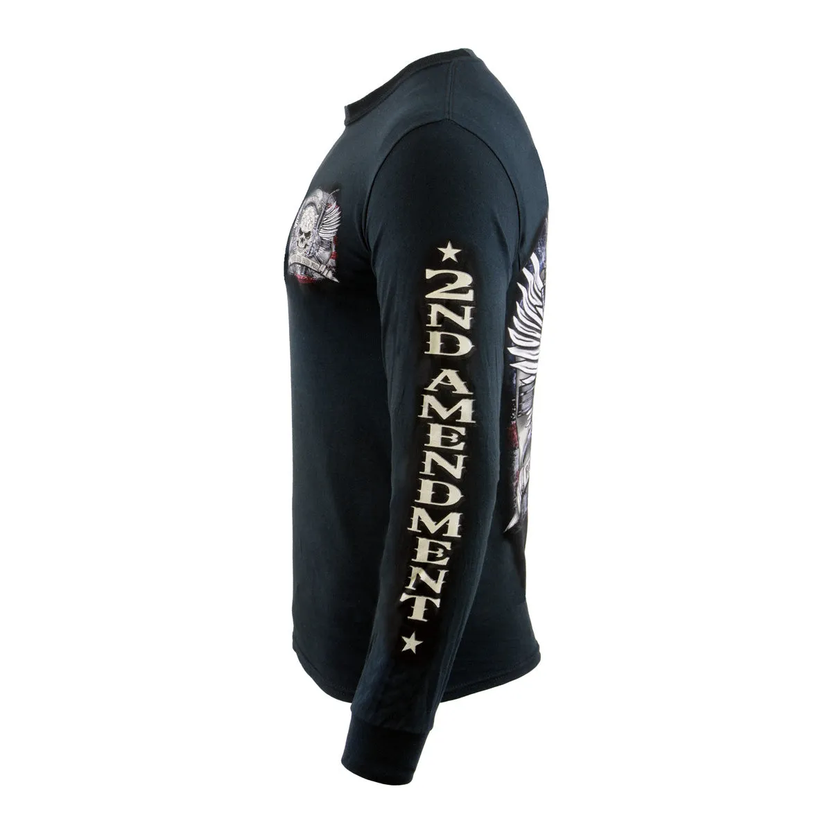 Milwaukee Leather BCC117000 Men's Black '2nd Amendment' Long Sleeve
