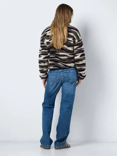 Noisy May - Soft Tiger Stripe Fleece in Charcoal