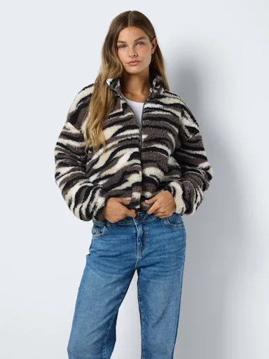 Noisy May - Soft Tiger Stripe Fleece in Charcoal