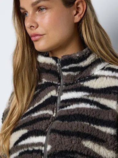 Noisy May - Soft Tiger Stripe Fleece in Charcoal